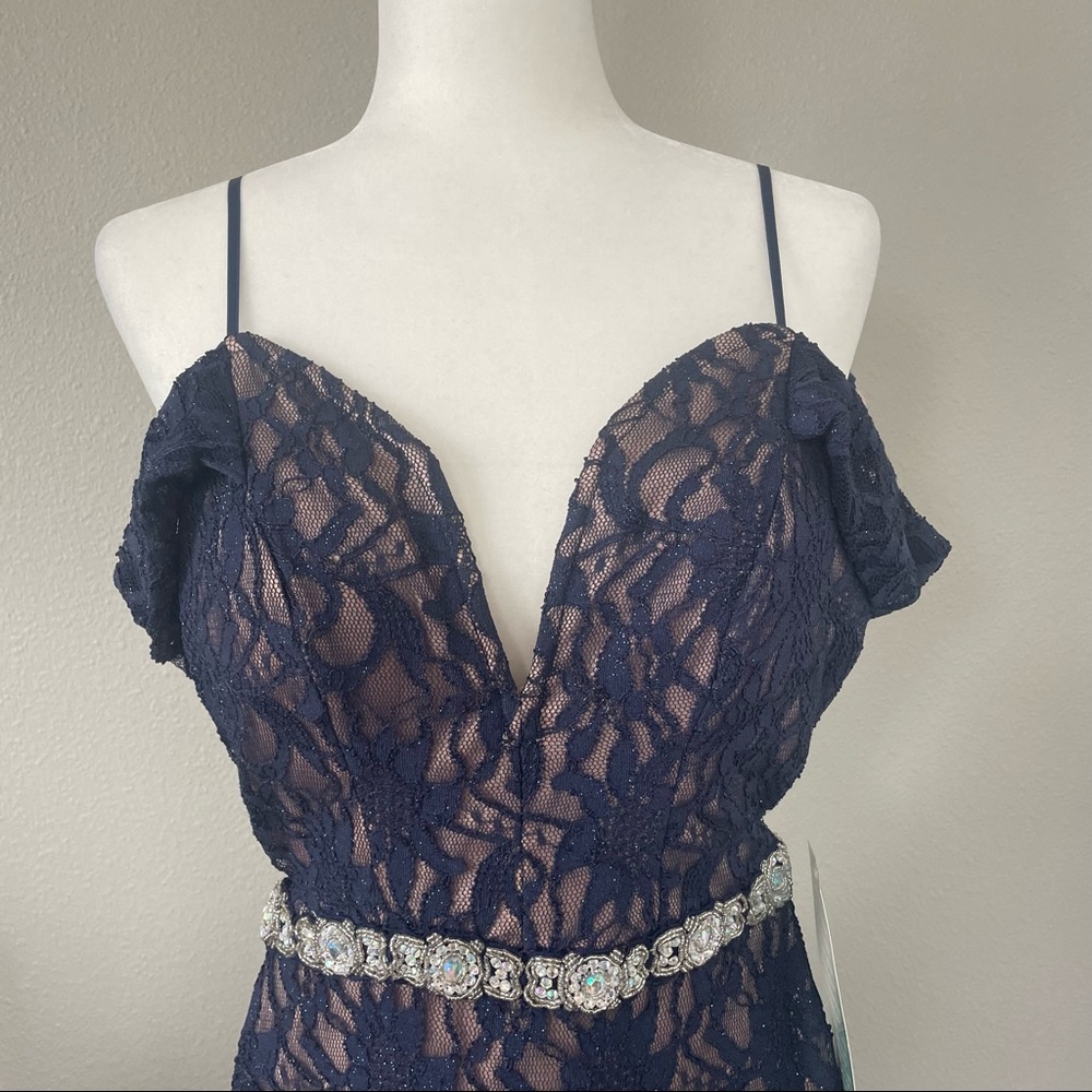 City Triangles Navy blue elegant dress new with tags size 1 - Picture 7 of 11